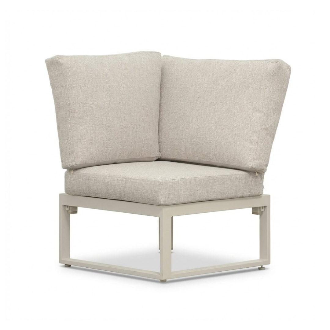 Venezia hoek loungeset incl. stoel 7 personen | aluminium + touw | beige | 5-delig - 267x207cm