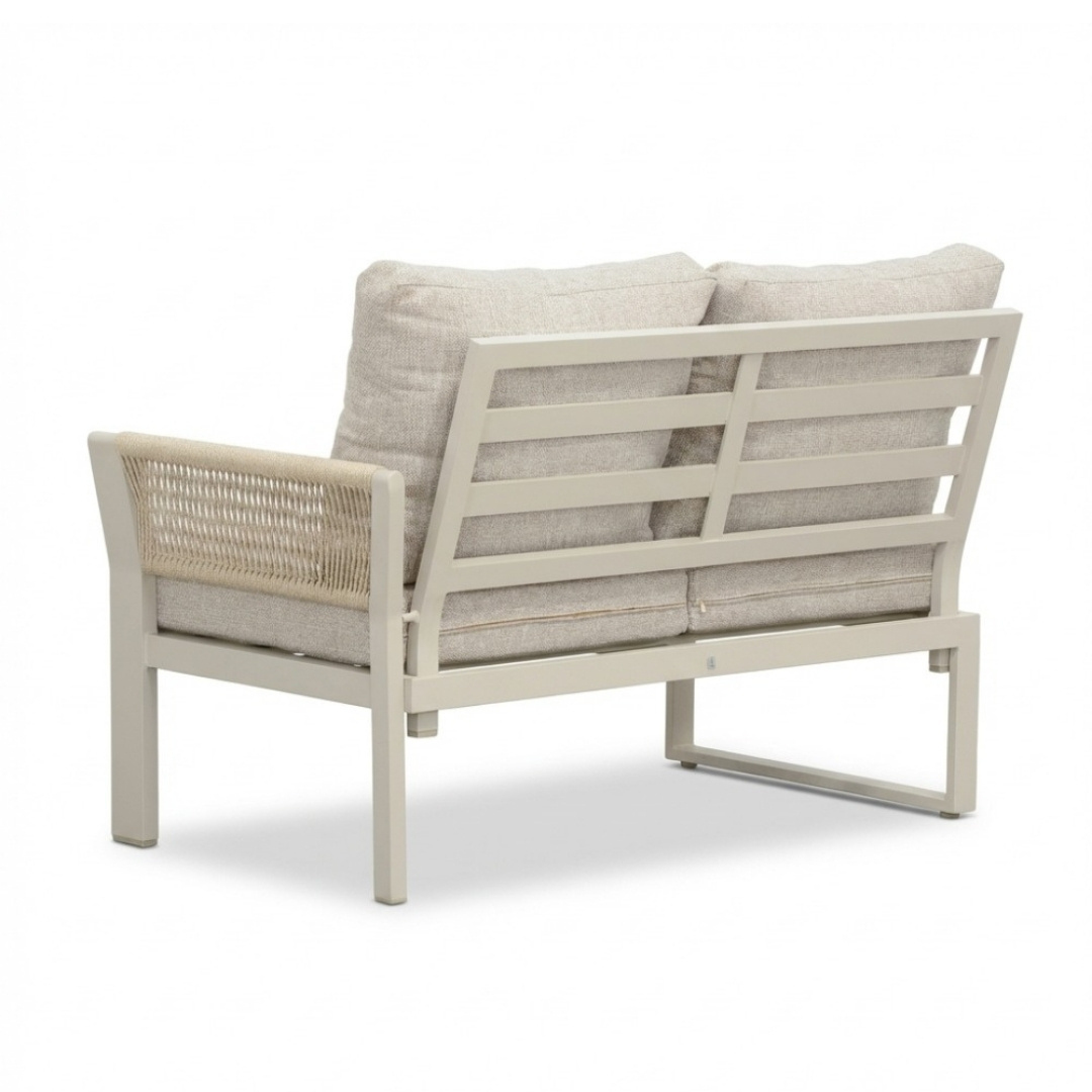 Venezia hoek loungeset incl. stoel 7 personen | aluminium + touw | beige | 5-delig - 267x207cm