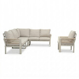 Venezia hoek loungeset incl. stoel 7 personen | aluminium + touw | beige | 5-delig - 267x207cm