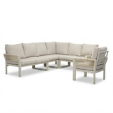 Venezia hoek loungeset incl. stoel 7 personen | aluminium + touw | beige | 5-delig - 267x207cm