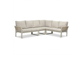 Venezia hoek loungeset 6 personen | aluminium + touw | beige | 4-delig - 267x207cm