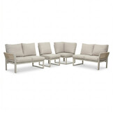 Venezia hoek loungeset 6 personen | aluminium + touw | beige | 4-delig - 267x207cm
