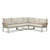 Venezia hoek loungeset 6 personen incl. tafel | aluminium + touw | beige | 6-delig - 267x207cm