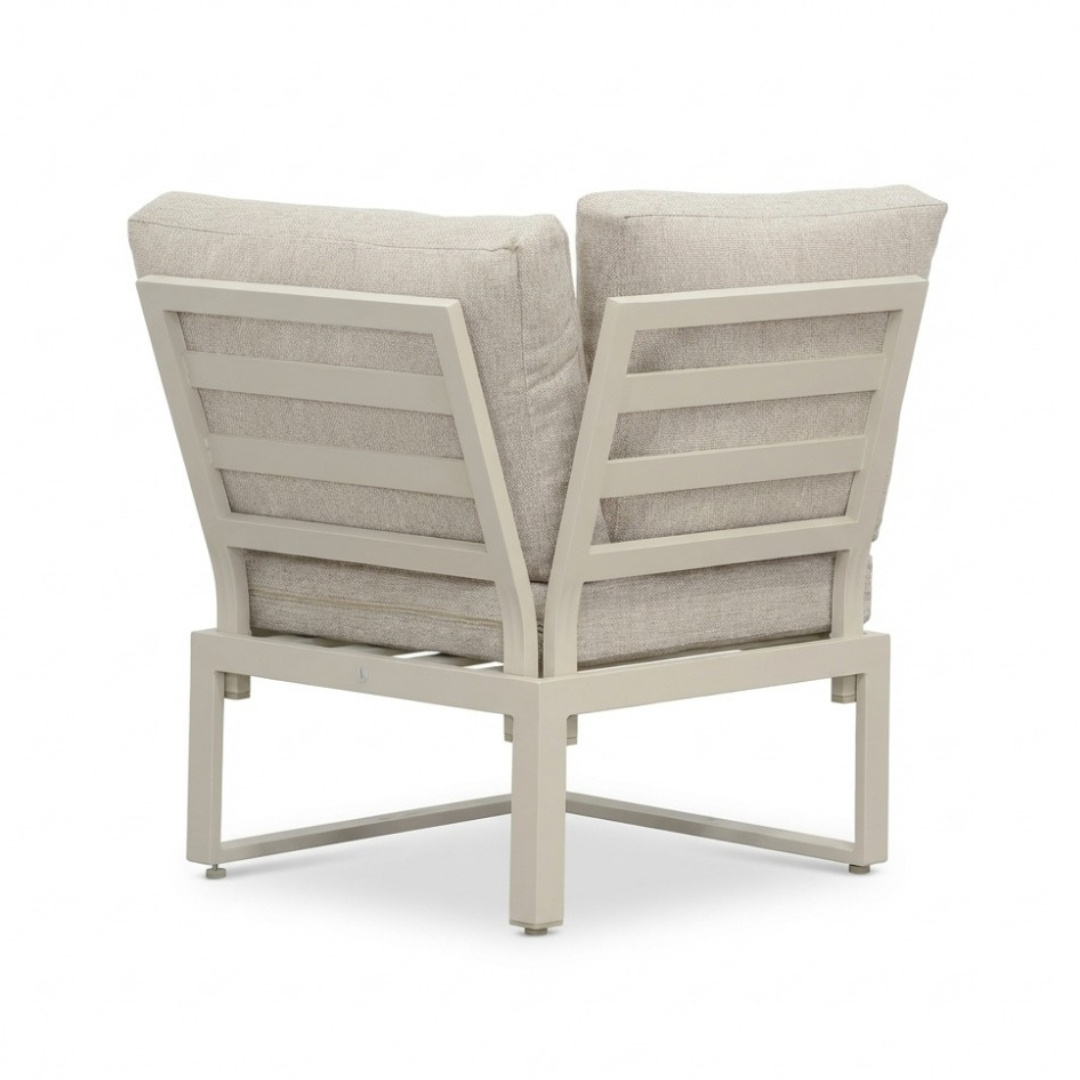 Venezia hoek loungeset 6 personen incl. tafel | aluminium + touw | beige | 6-delig - 267x207cm