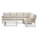 Venezia hoek loungeset incl. stoel en tafel 7 personen | aluminium + touw | beige | 6-delig