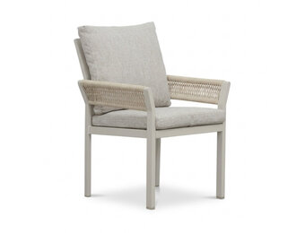 Venezia dining tuinstoel | aluminium + touw | beige