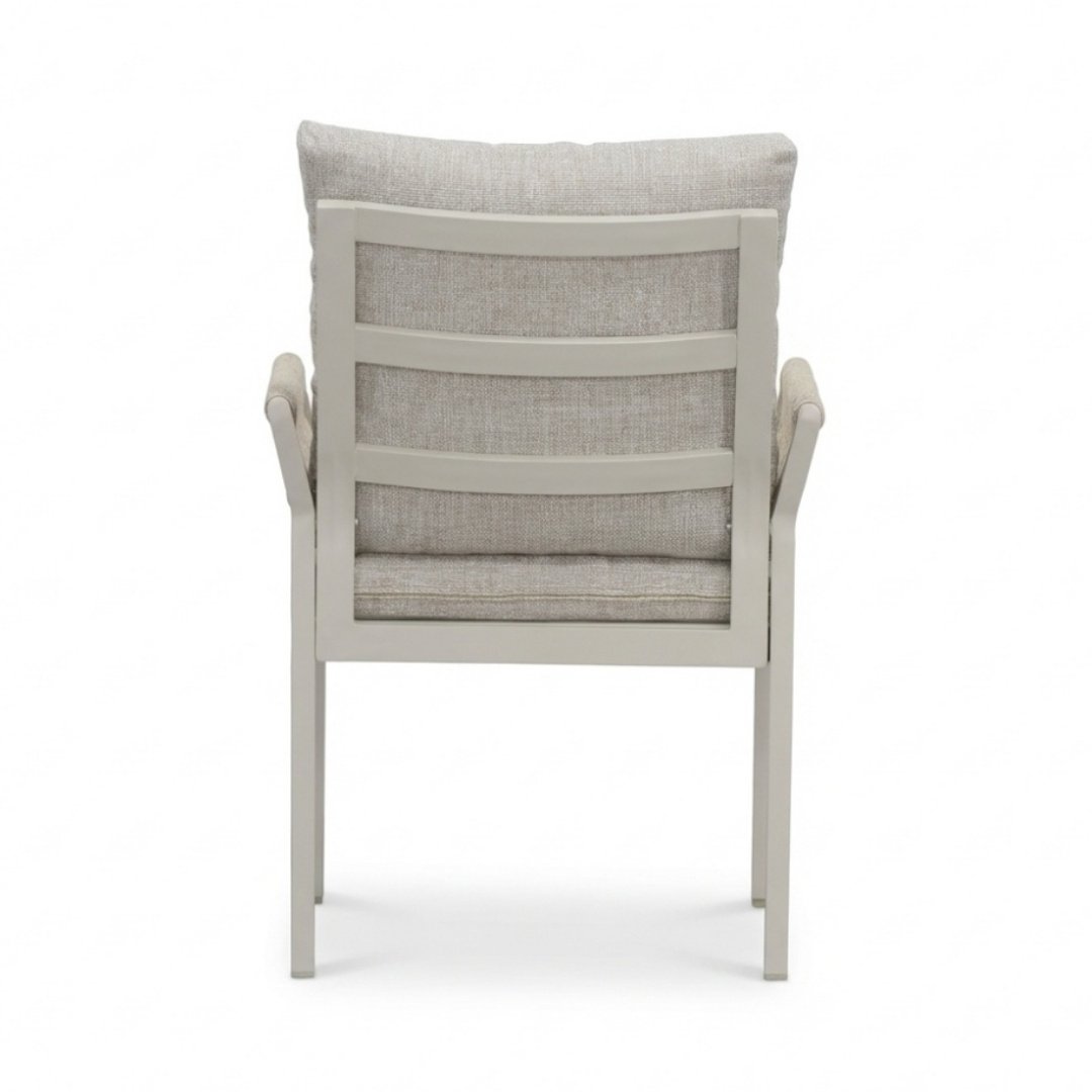 Venezia dining tuinstoel | aluminium + touw | beige