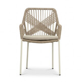 Seville dining tuinstoel | touw + staal | beige