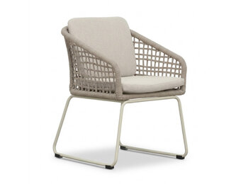 Tulum dining tuinstoel | touw + aluminium | Almond Beige