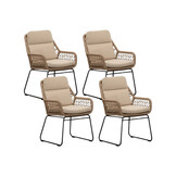 Valencia dining tuinstoel set van 4 | touw + aluminium | Sahara Dust
