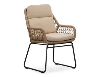 Valencia dining tuinstoel | touw + aluminium | Sahara Dust