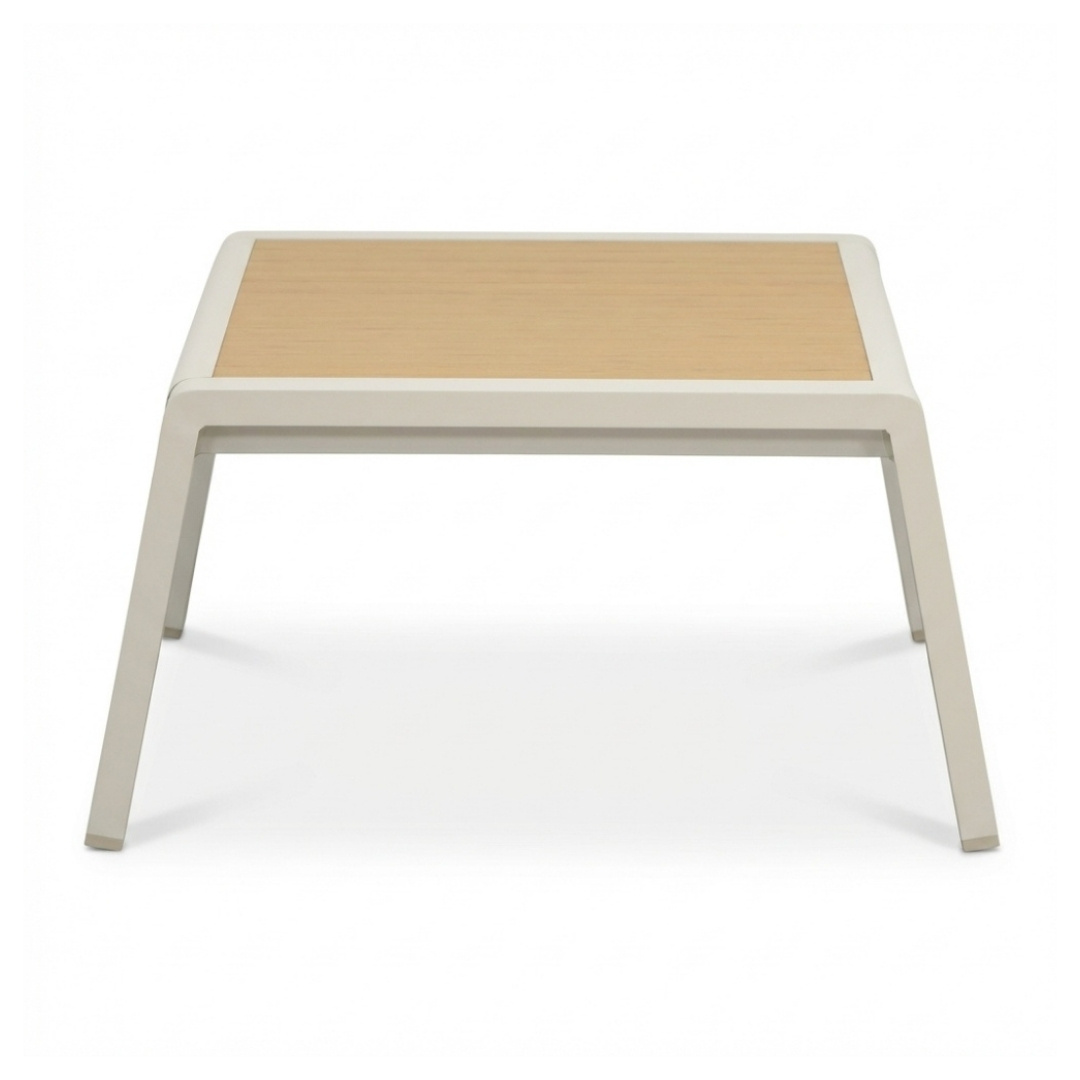 Manhattan stoel-bank loungeset - verstelbaar incl. tafel | aluminium + polywood | beige | 4-delig