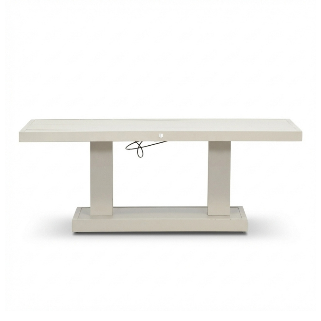 Manhattan dining loungeset - verstelbaar 6 personen | aluminium + polywood | beige | 5-delig - 273x213cm