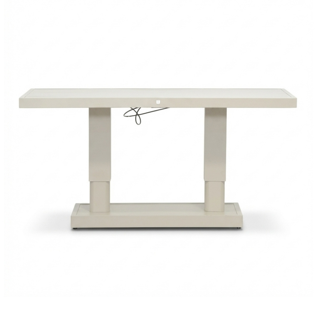 Manhattan dining loungeset - verstelbaar 6 personen | aluminium + polywood | beige | 5-delig - 273x213cm