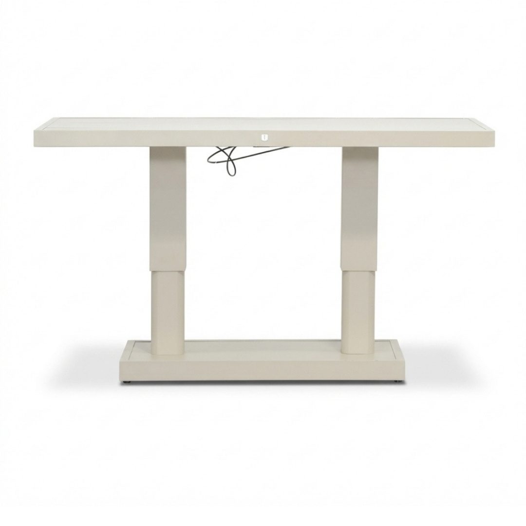 Manhattan dining loungeset - verstelbaar 6 personen | aluminium + polywood | beige | 5-delig - 273x213cm