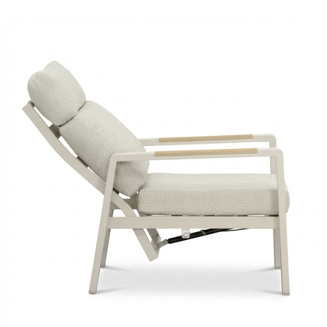 Manhattan stoel-bank loungeset - verstelbaar 5 personen | aluminium + polywood | beige | 3-delig