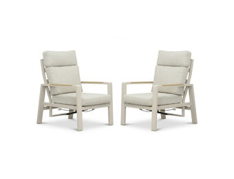 Manhattan loungestoel tuin set van 2 | aluminium + polywood | beige