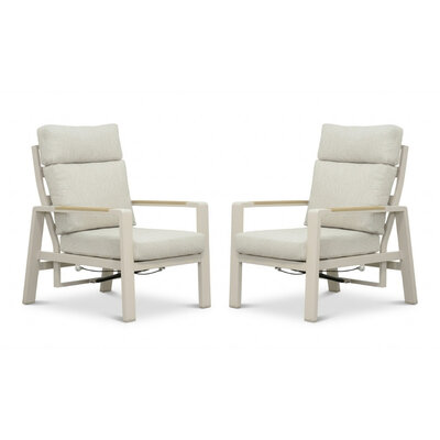 Manhattan loungestoel tuin set van 2 | aluminium + polywood | beige
