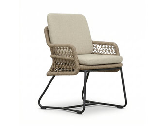 Gianna dining tuinstoel | touw + aluminium | Sahara Dust