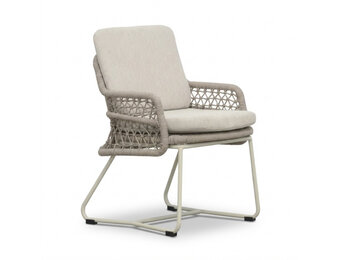 Gianna dining tuinstoel | touw + aluminium | Almond Beige