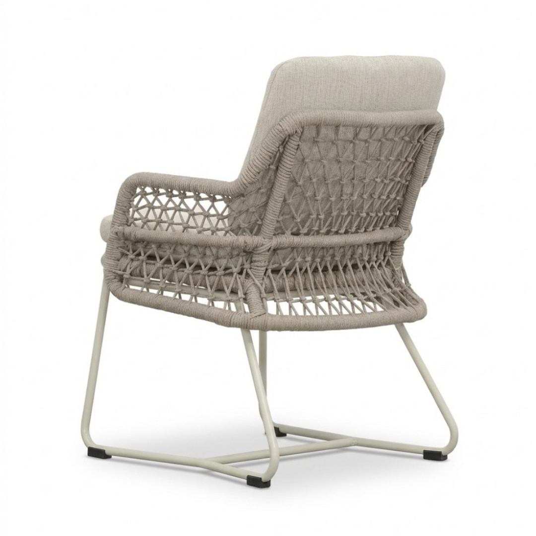 Gianna dining tuinstoel | touw + aluminium | Almond Beige