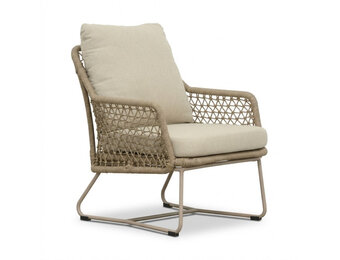 Gianna low dining tuinstoel | touw + aluminium | Sandstone