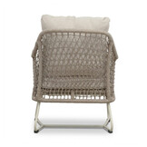 Gianna loungestoel tuin incl. voetenbank | touw + aluminium | Almond Beige