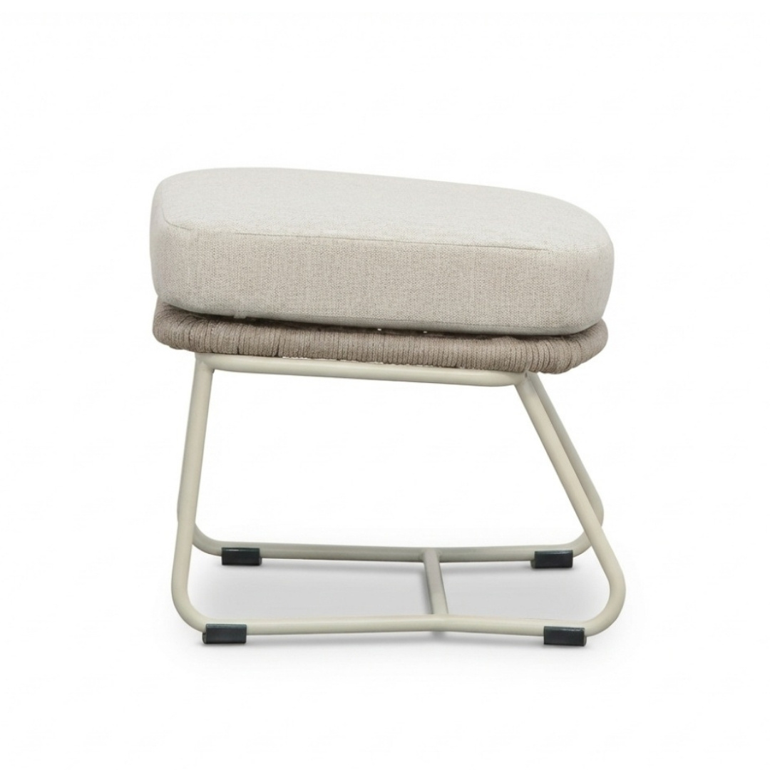 Gianna loungestoel tuin incl. voetenbank | touw + aluminium | Almond Beige