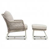 Gianna voetenbank | touw + aluminium | Almond Beige