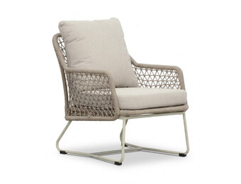 Gianna loungestoel | touw + aluminium | Almond Beige