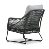 Gianna low dining tuinstoel | touw + aluminium | Stone Grey