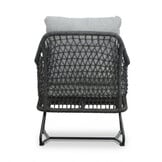 Gianna low dining tuinstoel | touw + aluminium | Stone Grey