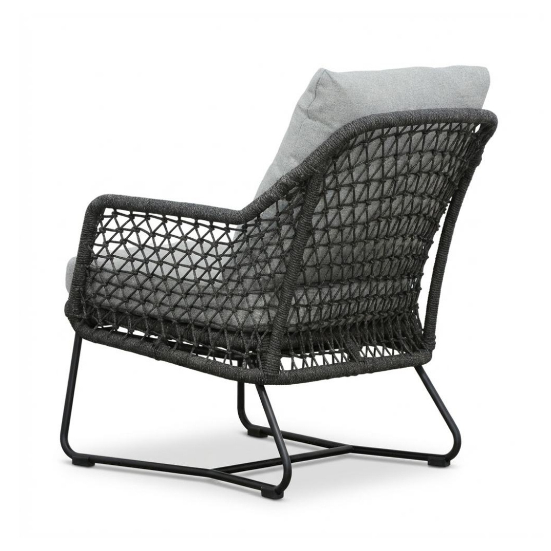 Gianna loungestoel | touw + aluminium | Stone Grey