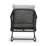 Gianna loungestoel | touw + aluminium | Stone Grey