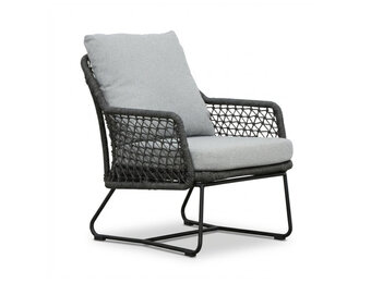 Gianna loungestoel | touw + aluminium | Stone Grey