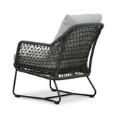 Gianna loungestoel tuin incl. voetenbank | touw + aluminium | Stone Grey