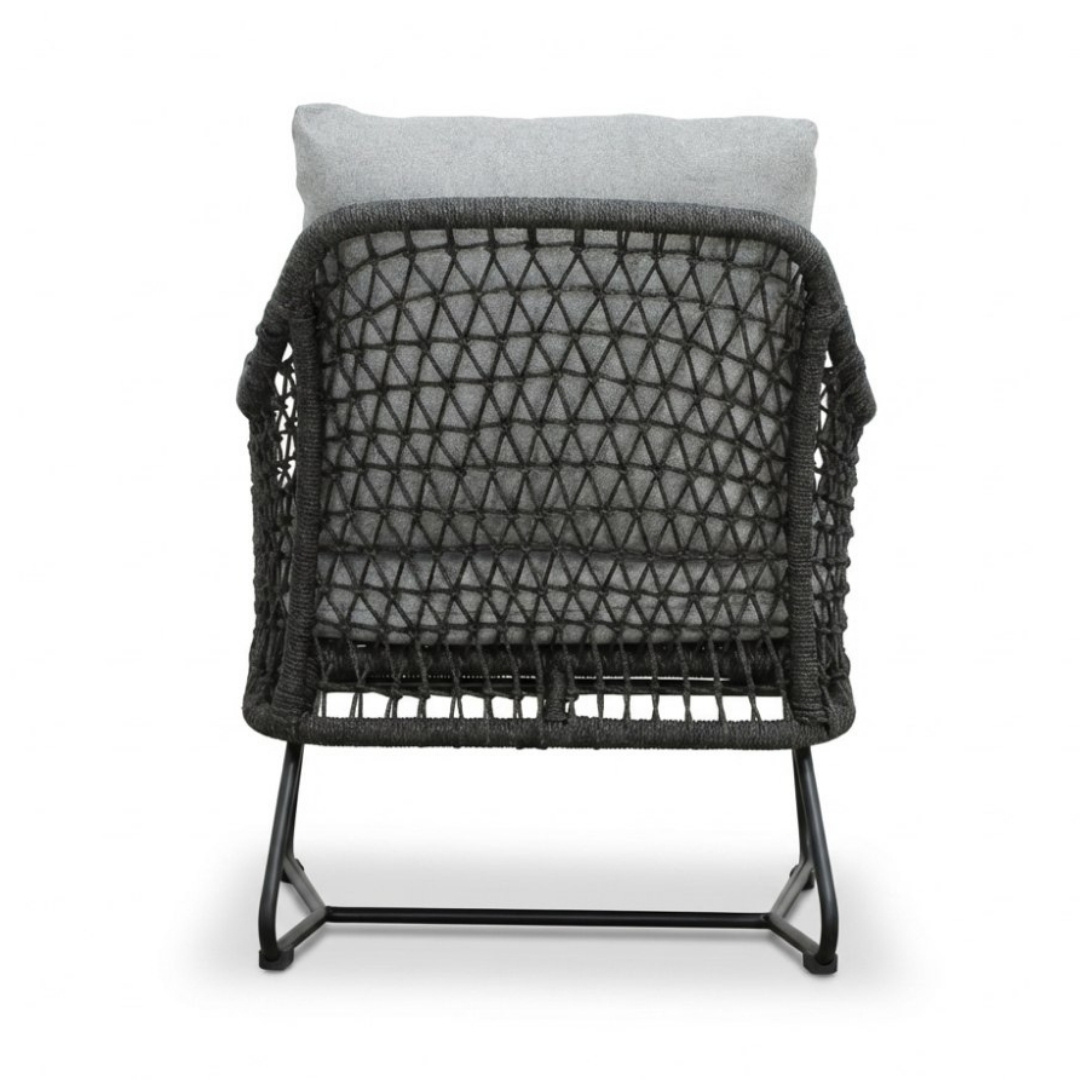 Gianna loungestoel tuin set van 2 | touw + aluminium | Stone Grey