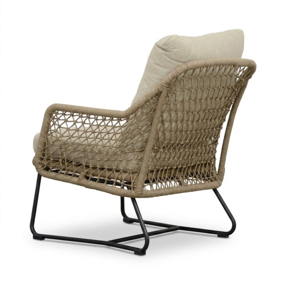 Gianna loungestoel tuin set van 2 | touw + aluminium | Sahara Dust