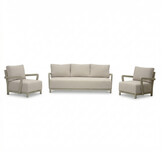 Amalfi stoel-bank loungeset 5 personen | aluminium + polywood | beige | 3-delig