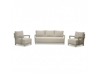 Amalfi stoel-bank loungeset 5 personen | aluminium + polywood | beige | 3-delig