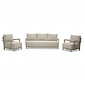 LUX outdoor living Amalfi stoel-bank loungeset 5 personen | aluminium + polywood | beige | 3-delig