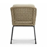Tulum dining tuinstoel set van 6 | touw + RVS | Sahara Dust