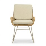 Carlos dining tuinstoel | wicker + rvs | Bamboo beige