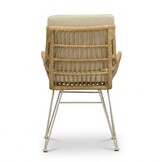 Carlos dining tuinstoel | wicker + rvs | Bamboo beige
