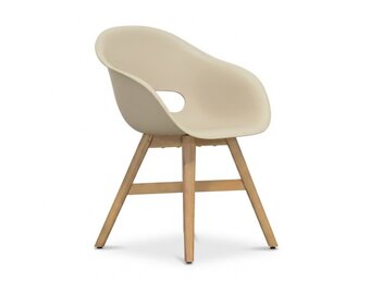 Karlstad tuinstoel | kunststof + hardhout | beige