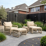 Bruno loungestoel tuin set van 2 | wicker | Mexican Sand