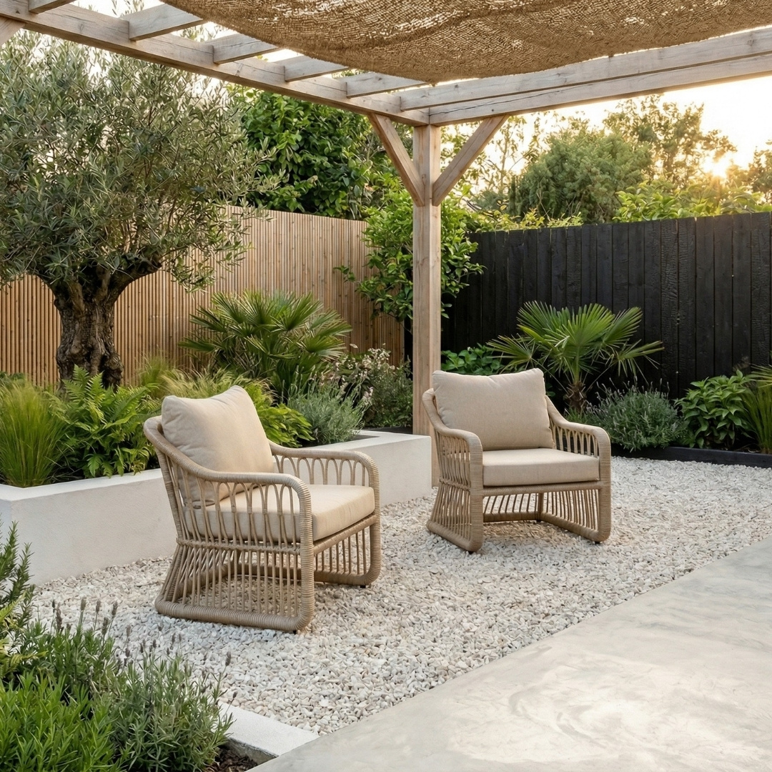 Bruno loungestoel tuin set van 2 | wicker | Mexican Sand
