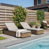 Lucca ligbed | wicker + aluminium | zand | 204cm