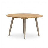 Palermo koffietafel set van 2 | aluminium + teakhout | beige