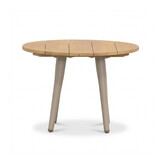 Palermo koffietafel set van 2 | aluminium + teakhout | beige